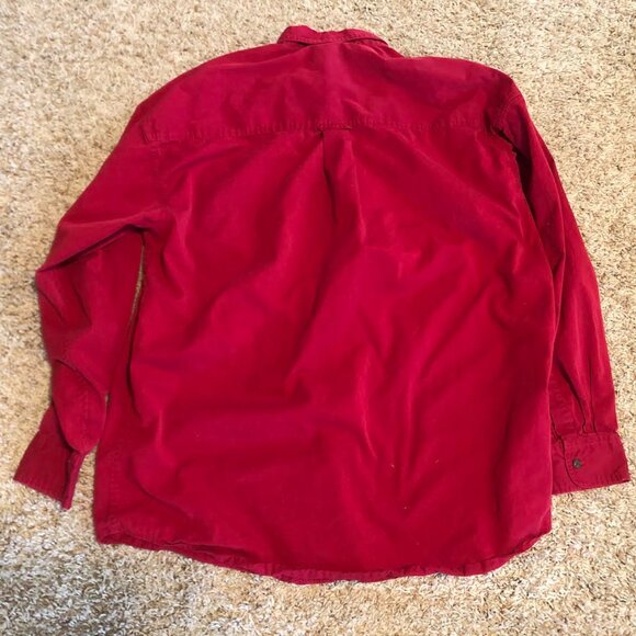 Ralph Chaps Red Button Down Long Sleeve Shirt 100% Cotton Large - Picture 7 of 8